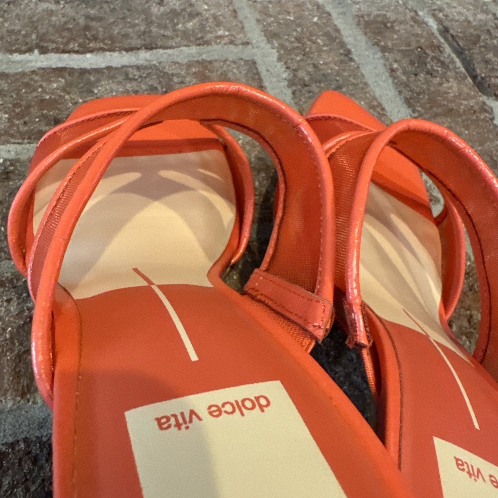 Dolce Vita Womens Sandals Orange Mesh Open-Toe Slide Square Toe Size‎ 6.5 #225 - Picture 10 of 16